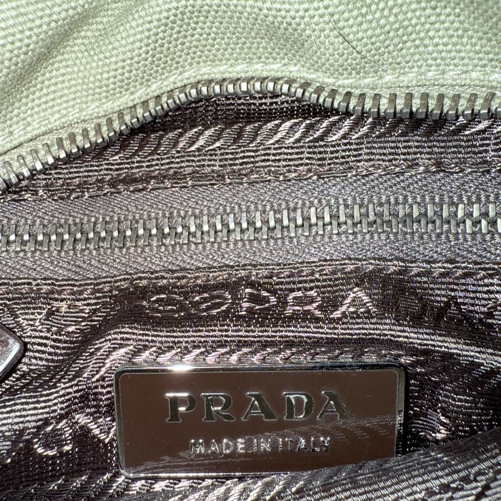 Prada Olive and Brown Canvas & Leather Tote - - Picture 12 of 14